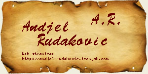 Anđel Rudaković vizit kartica